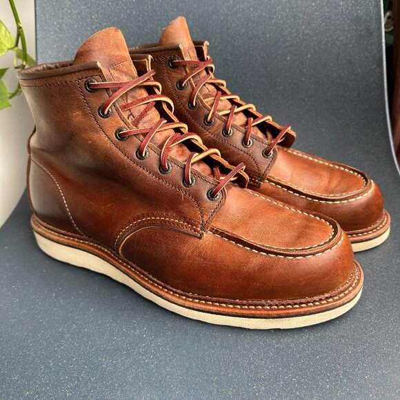 Red Wing Heritage 6" Classic Moc Toe Copper Rough & Tough Leather 1907 Men's 12D - Picture 3 of 12